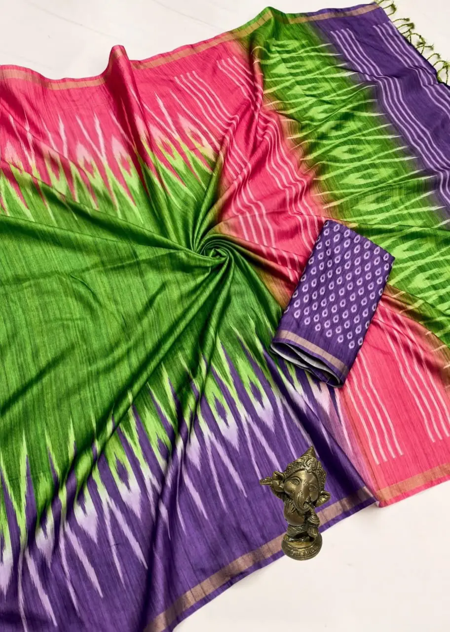 Lavender Purple Pochampally Ikat Silk Saree